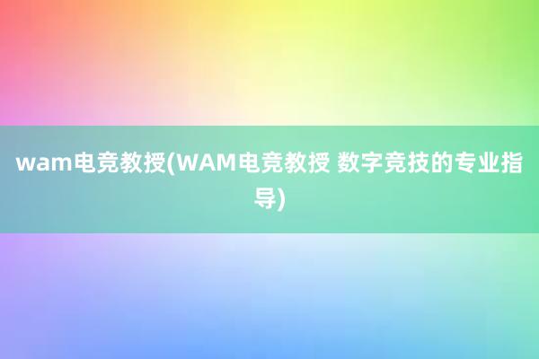 wam电竞教授(WAM电竞教授 数字竞技的专业指导)