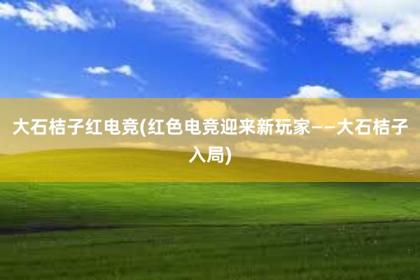 大石桔子红电竞(红色电竞迎来新玩家——大石桔子入局)