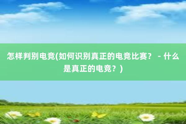 怎样判别电竞(如何识别真正的电竞比赛？ - 什么是真正的电竞？)