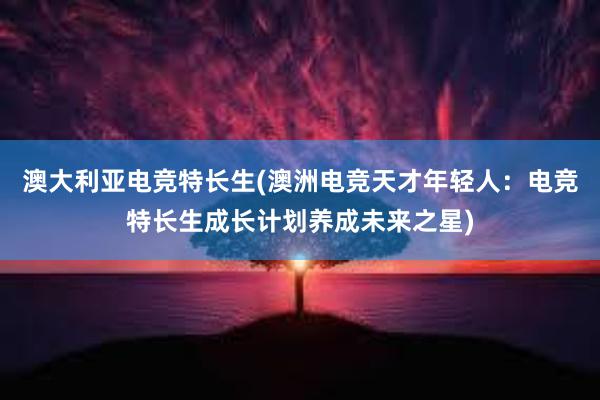 澳大利亚电竞特长生(澳洲电竞天才年轻人：电竞特长生成长计划养成未来之星)