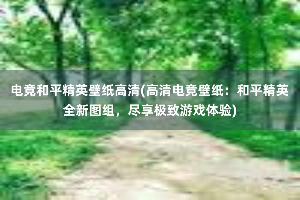 电竞和平精英壁纸高清(高清电竞壁纸：和平精英全新图组，尽享极致游戏体验)