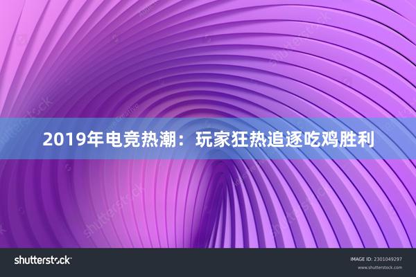 2019年电竞热潮：玩家狂热追逐吃鸡胜利