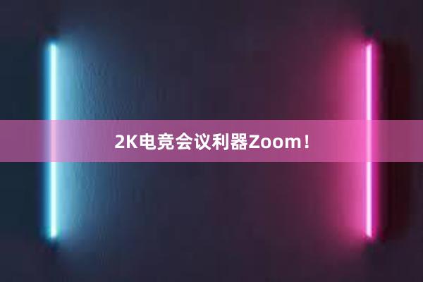 2K电竞会议利器Zoom！