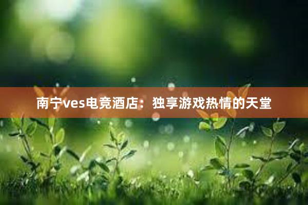 南宁ves电竞酒店：独享游戏热情的天堂