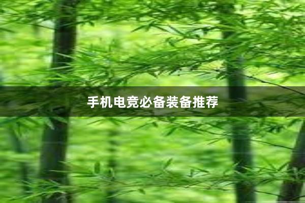 手机电竞必备装备推荐