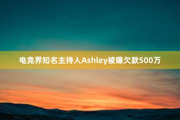 电竞界知名主持人Ashley被曝欠款500万